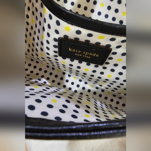 Kate Spade Black Leather 2 Way Clutch Shoulder Handbag Gold Chain & Dustbag EUC - Picture 13 of 16